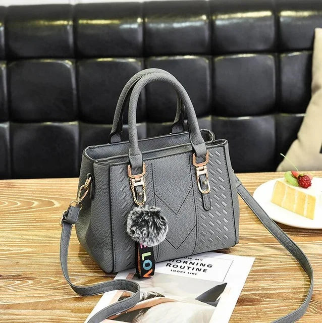 Yogodlns brand high quality thread hairball strap ladies totes shopping work flap women messenger shoulder crossbody handbag