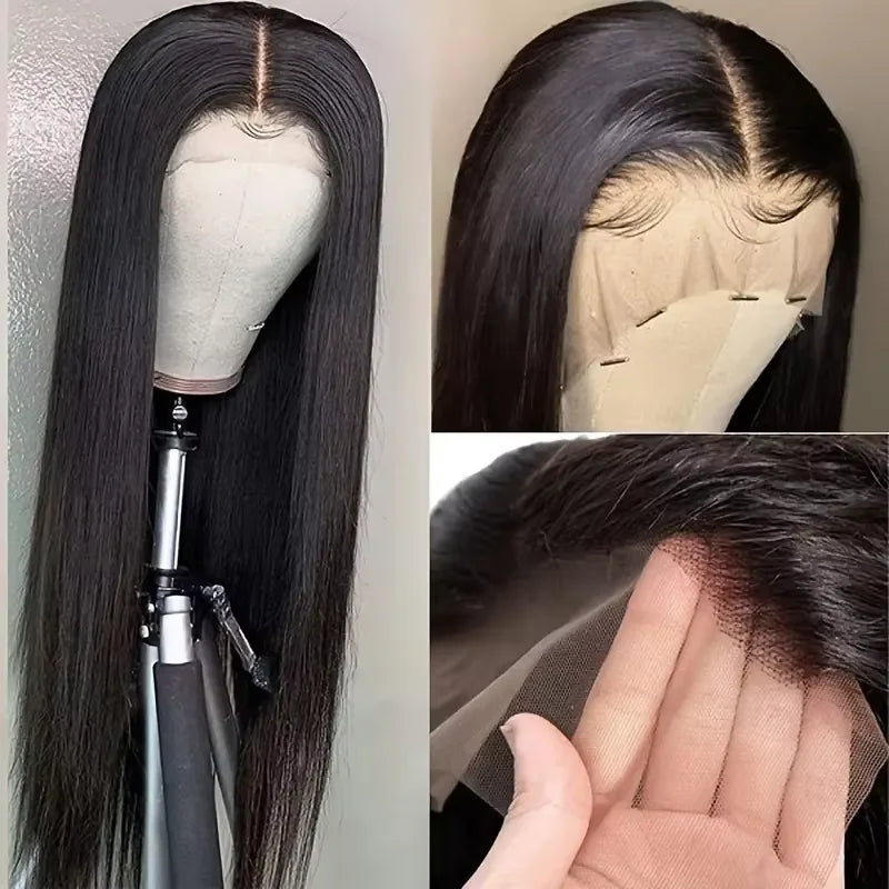 Bone Straight Raw Human Hair Wig 13x4 Transparent Lace Front Human Hair Wigs for Black Women Cuticle Aligned Natural Hair Wigs