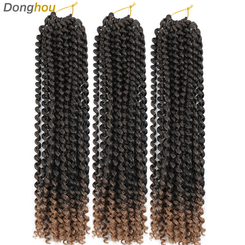 Passion Twist Hair 18 Inch Water Wave Long Curly Braiding Hair Synthetic Spring Twist Crochet Braids Extensions for Black Women
