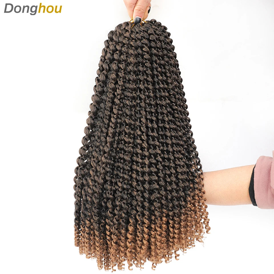 Passion Twist Hair 18 Inch Water Wave Long Curly Braiding Hair Synthetic Spring Twist Crochet Braids Extensions for Black Women