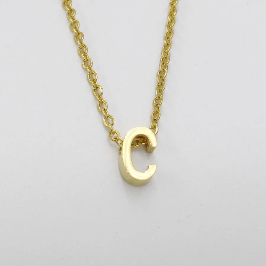 stainless steel Initial Necklace Gold Color Cut Letters Single Name Choker Necklace For Women Pendant Jewelry Gift dropshipping