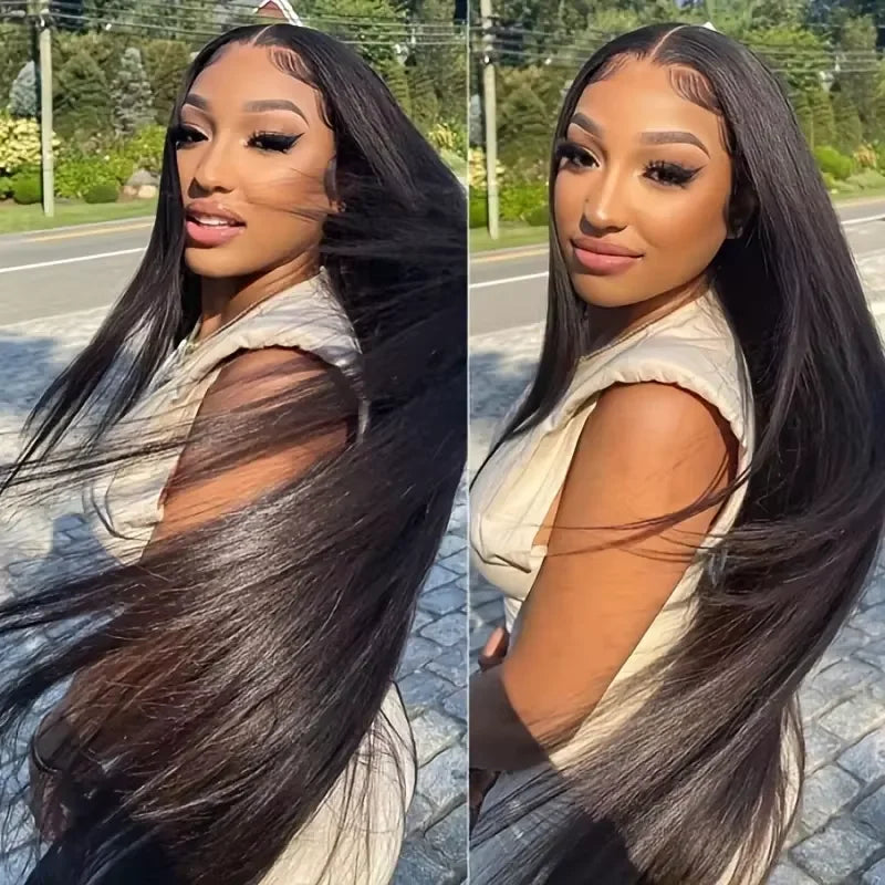 Bone Straight Raw Human Hair Wig 13x4 Transparent Lace Front Human Hair Wigs for Black Women Cuticle Aligned Natural Hair Wigs
