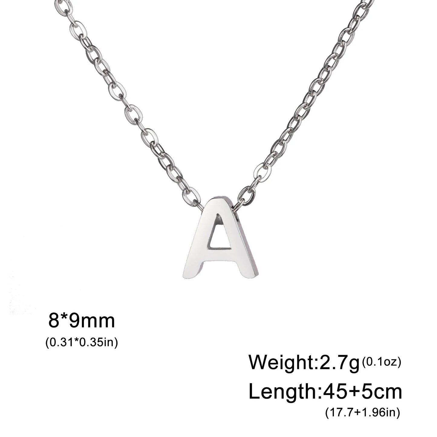 Colares com nome inicial da família Unift, pingente de letra do alfabeto M, corrente de pescoço feminina em aço inoxidável, gargantilha, joia minimalista da moda