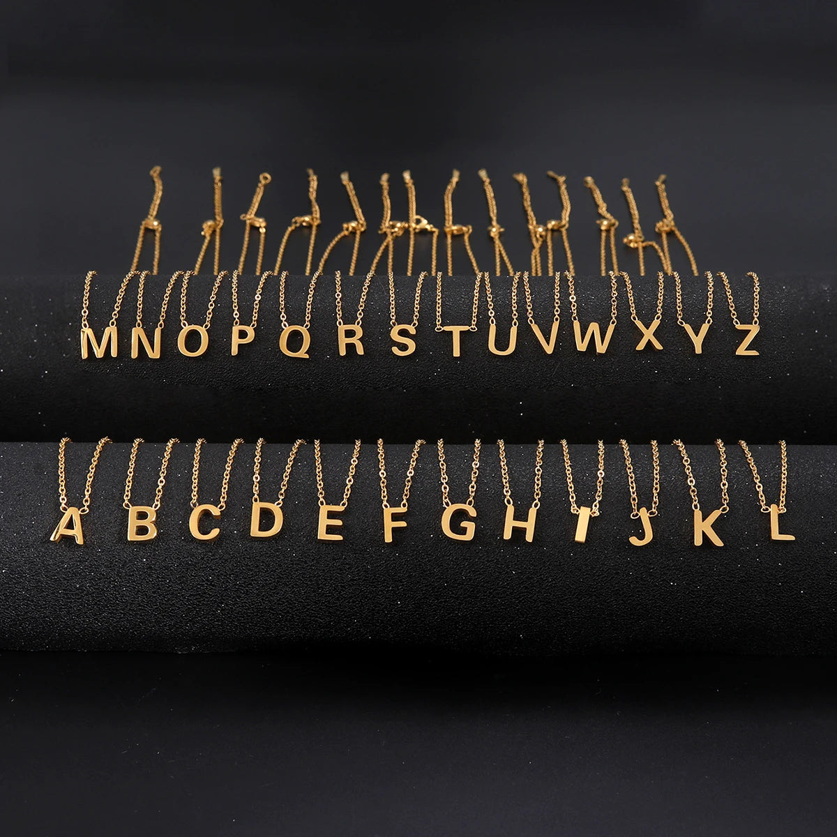 Skyrim Stainless Steel A-Z Initial Letter Necklace for Women Trend Minimalist Alphabet Choker Neck Chain Jewelry Birthday Gift