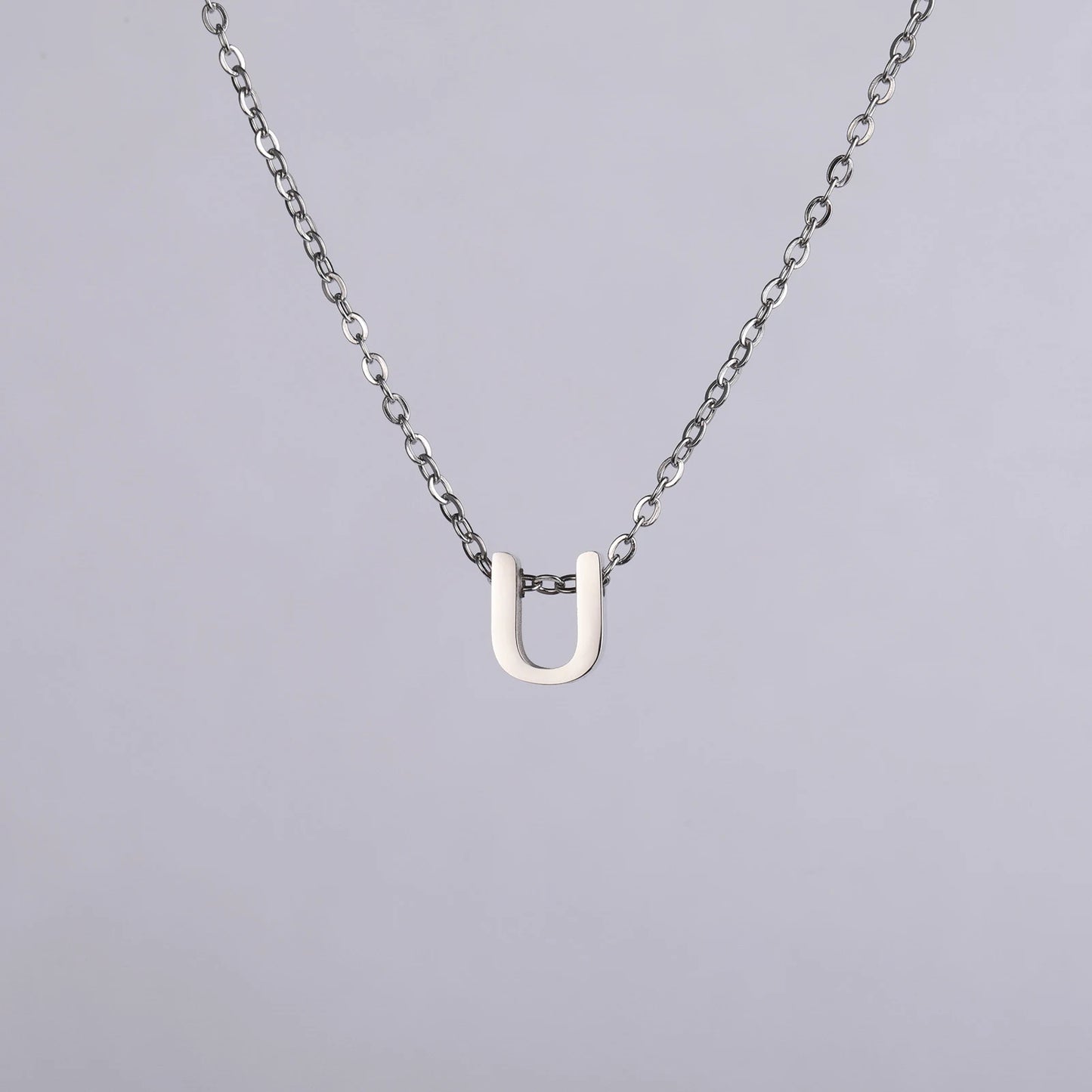 Colares com nome inicial da família Unift, pingente de letra do alfabeto M, corrente de pescoço feminina em aço inoxidável, gargantilha, joia minimalista da moda