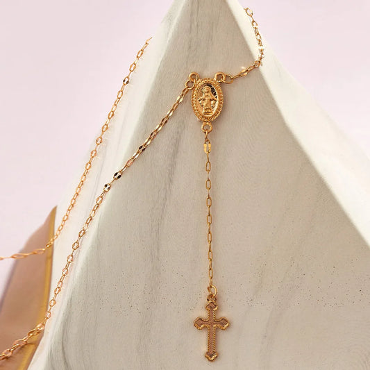 2024 New Fashion Vintage Christian Cross Bohemia Religious Rosary Pendant Necklace For Women Charm Jewelry Gifts