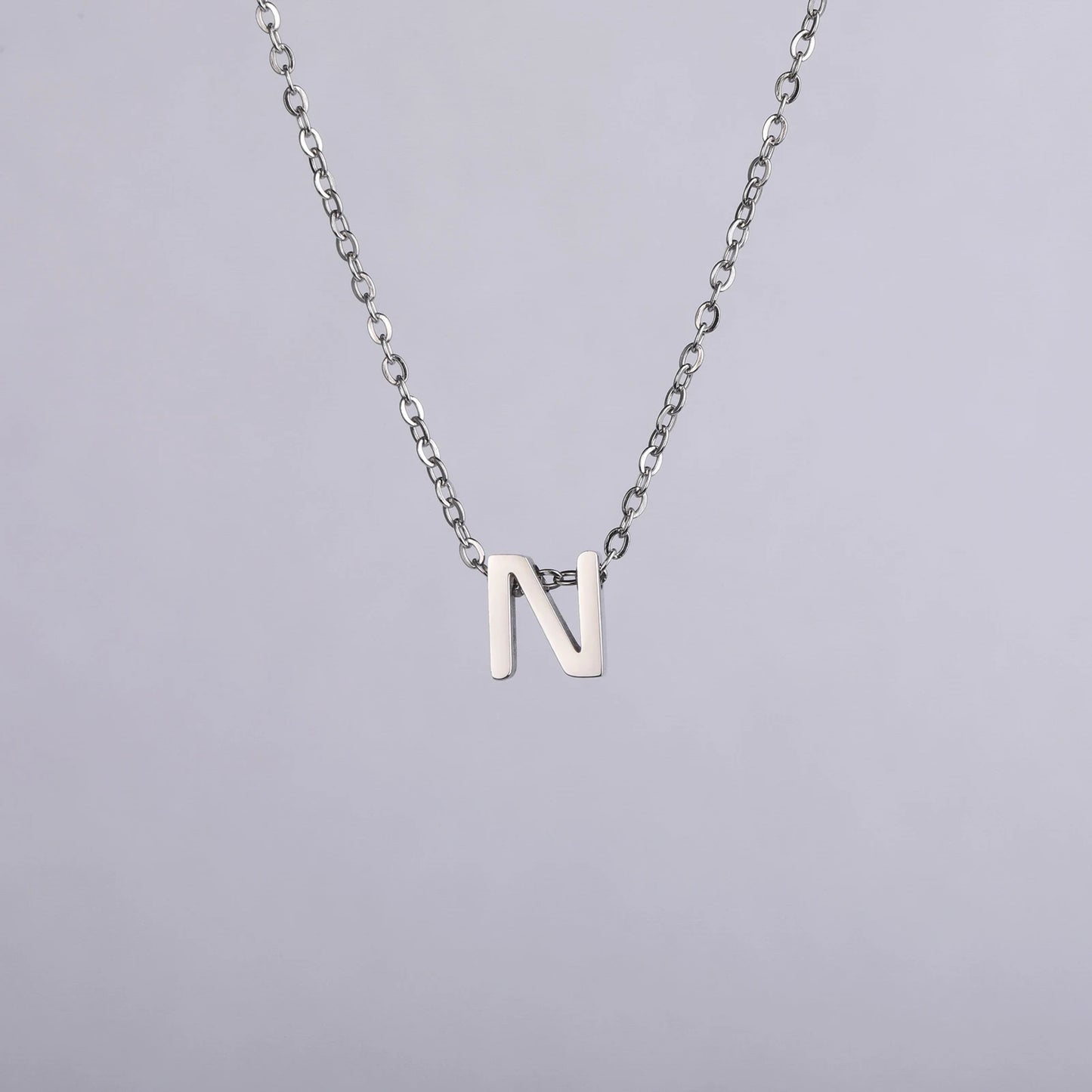 Colares com nome inicial da família Unift, pingente de letra do alfabeto M, corrente de pescoço feminina em aço inoxidável, gargantilha, joia minimalista da moda
