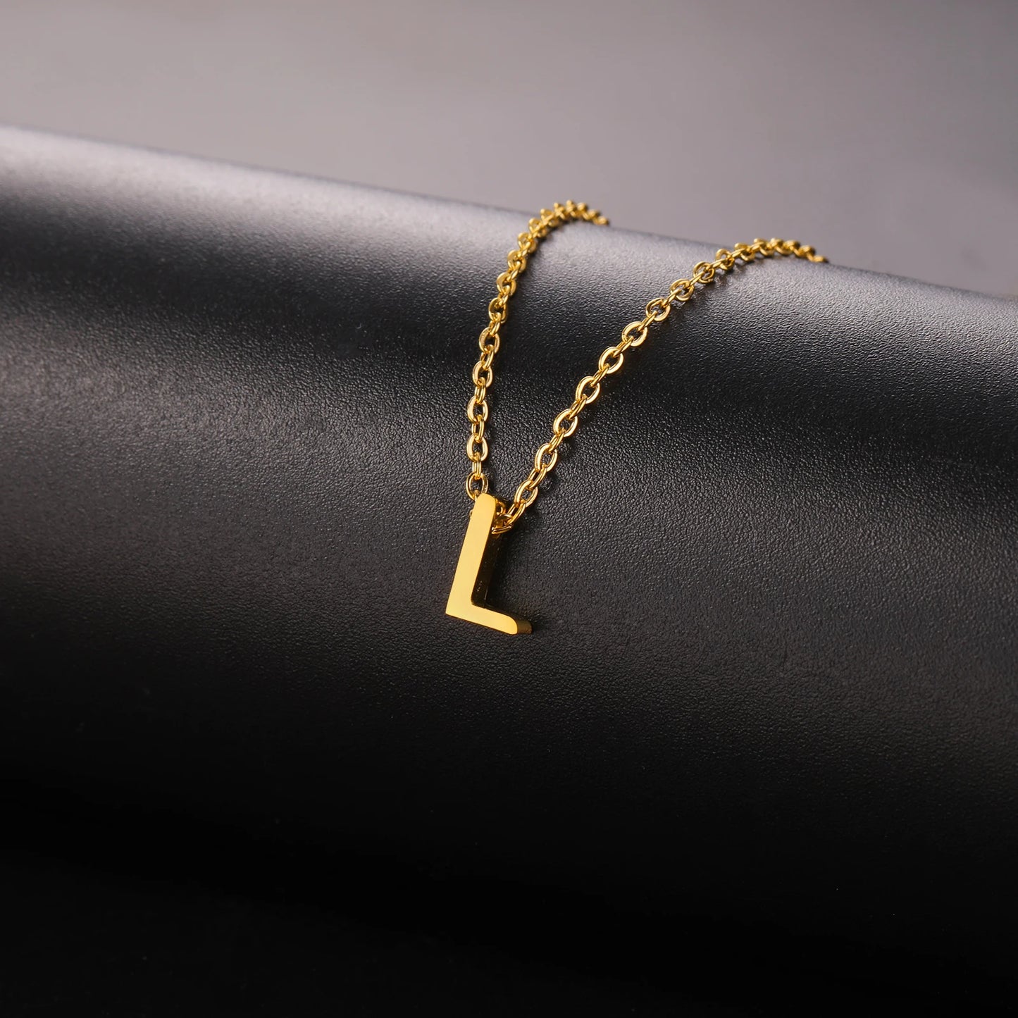 Colares com nome inicial da família Unift, pingente de letra do alfabeto M, corrente de pescoço feminina em aço inoxidável, gargantilha, joia minimalista da moda