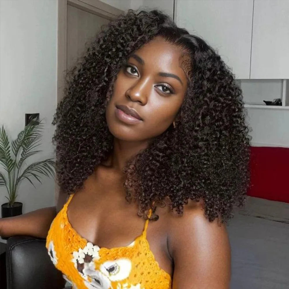Pacotes de cabelo humano afro indiano cru, cacheado, crespo, 4B e 4C, natural, virgem, cacheado, 100% cabelo humano macio, trama de extensão capilar