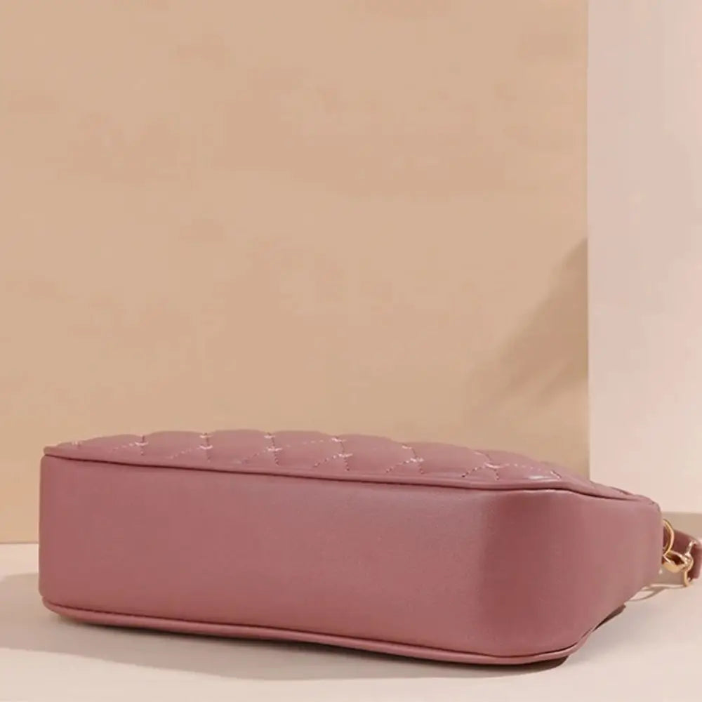 Fashion PU Leather Zipper New Fashion Shoulder Bag Crossbody Bags Women Embroidery Thread Small Purse and Handbags Ladies Bag