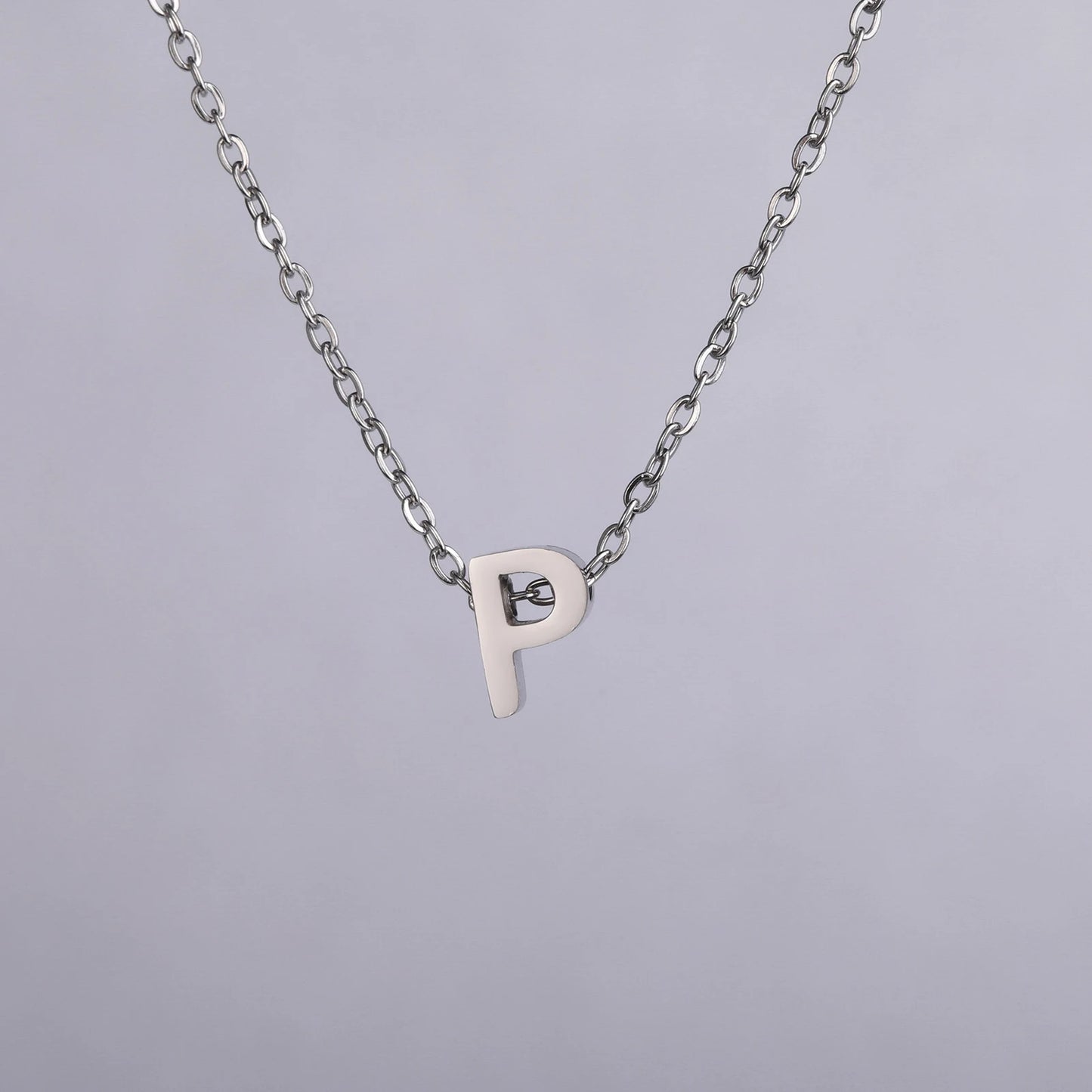Colares com nome inicial da família Unift, pingente de letra do alfabeto M, corrente de pescoço feminina em aço inoxidável, gargantilha, joia minimalista da moda