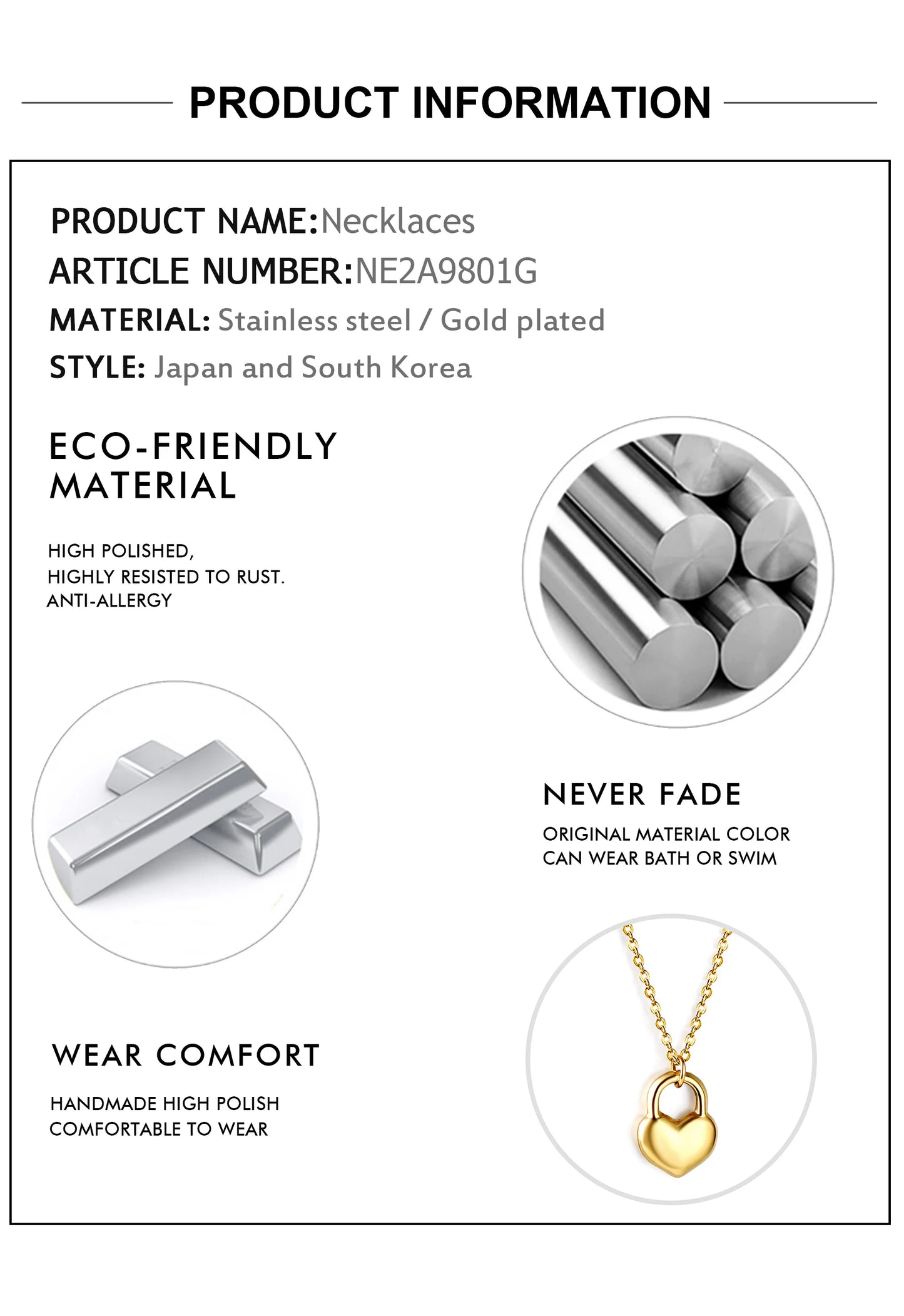 LUXUSTEEL New Stainless Steel Heart Pendant Necklace for Women Girls Temperament CZ Crystal Charm Choker Fashion Jewelry Gifts