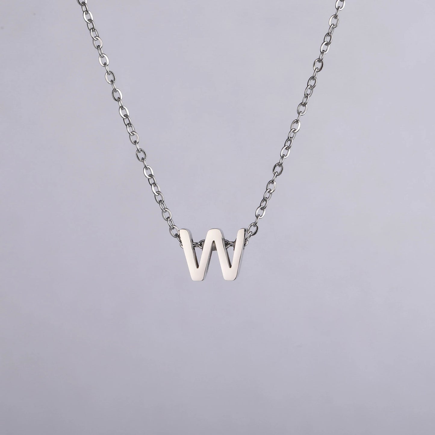 Colares com nome inicial da família Unift, pingente de letra do alfabeto M, corrente de pescoço feminina em aço inoxidável, gargantilha, joia minimalista da moda