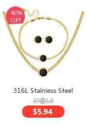 316L Stainless Steel Trend Black Big Heart Pendant Titanium Light Luxury Simple Versatile Necklace Stud Earrings Set