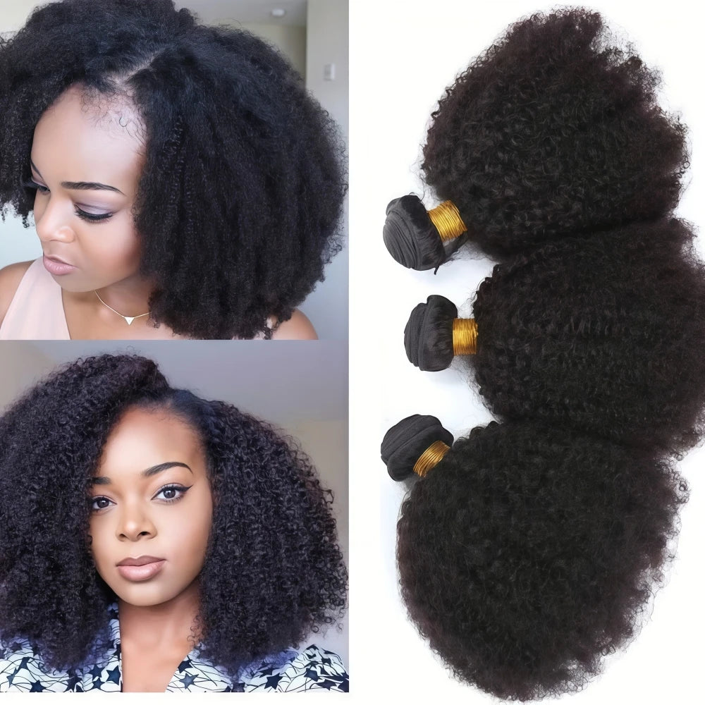 10A Afro Kinky Curly Bundles burmese 70S Afro Kinky Human Hair Bundles Deal 8-18 Hair Extensions Jerry Curly Human Hair Weave