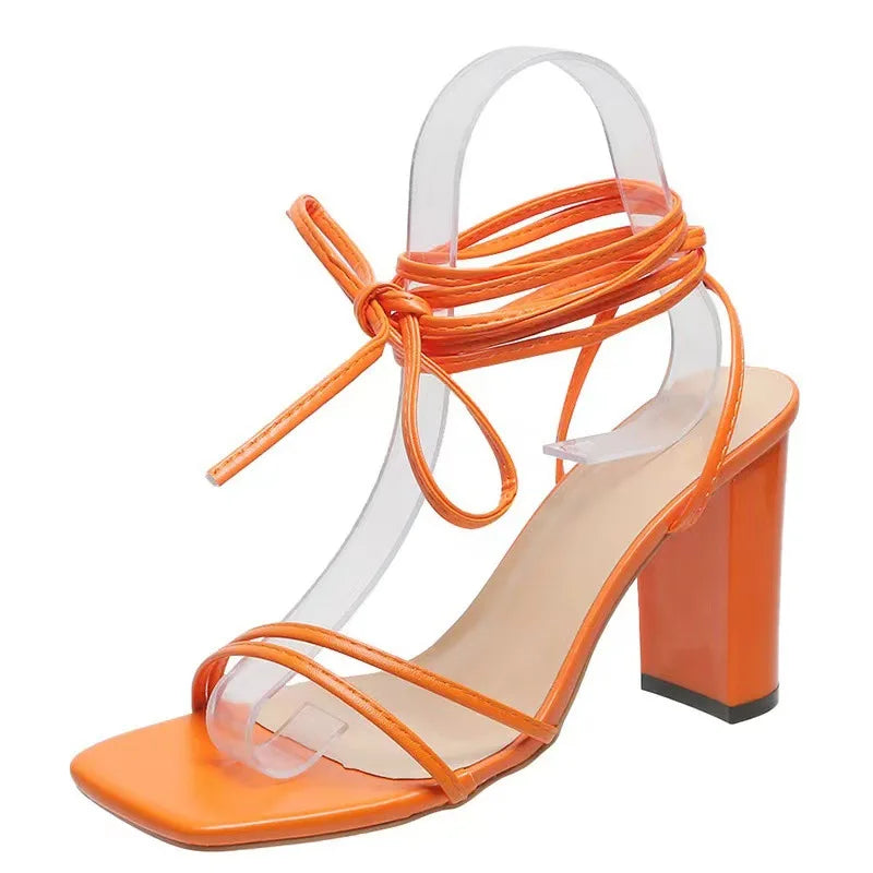 New Summer Fashionable Sexy Cross Belt Stiletto Sandals Elegant Banquet Party High Heels