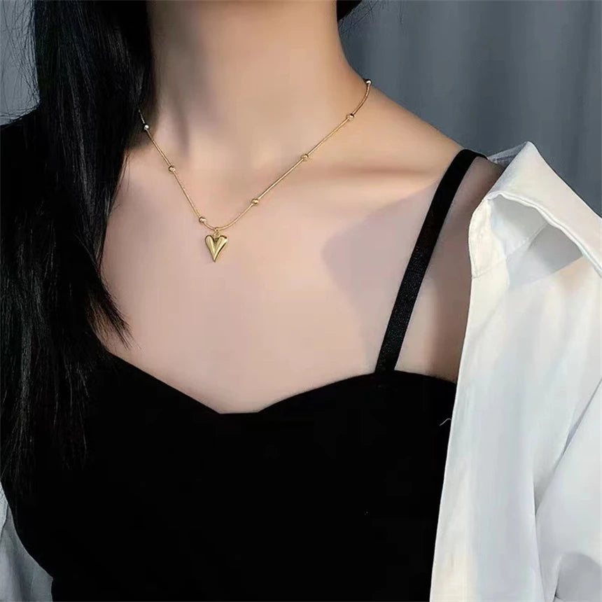 316L Stainless Steel 15 Multiple Different Styles Geometry Pendant Charm Chain Necklaces For Women Fashion Fine Jewelry Gifts