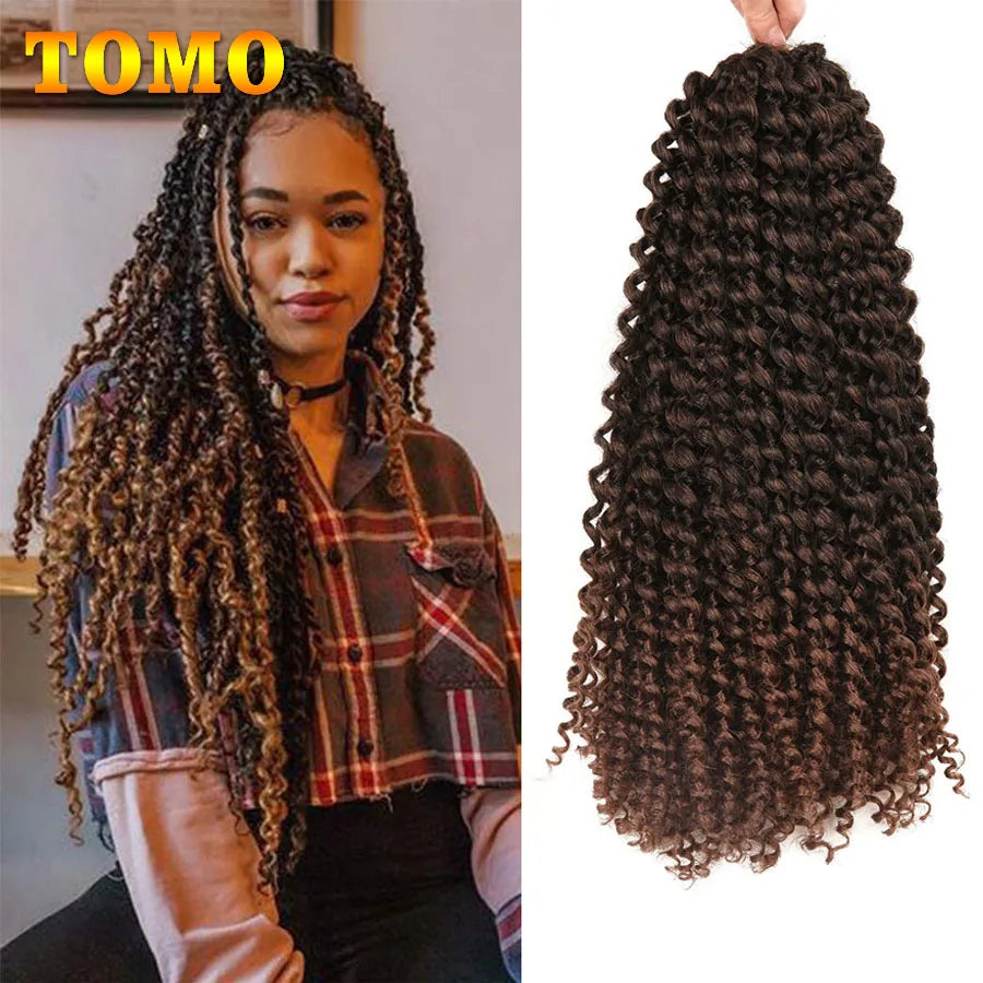Cabelo 14 18 22 Polegada 22 Raízes ombre onda de água crochê cabelo longo boêmio trança sintética extensões de cabelo