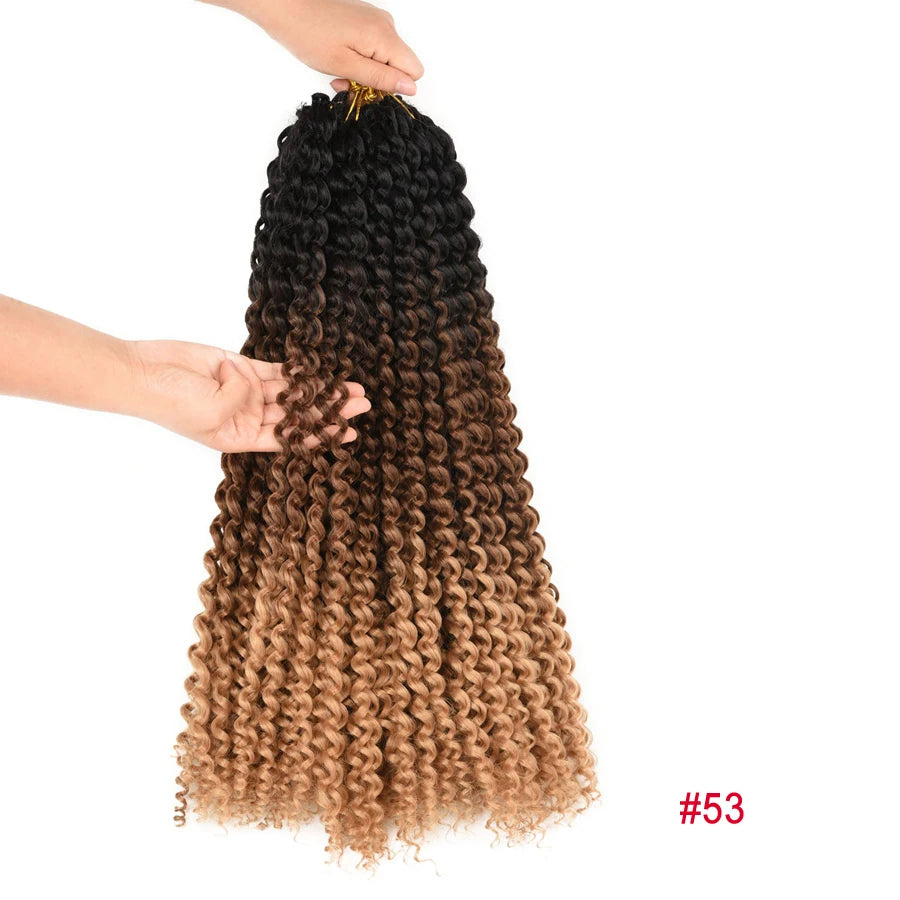 Cabelo 14 18 22 Polegada 22 Raízes ombre onda de água crochê cabelo longo boêmio trança sintética extensões de cabelo