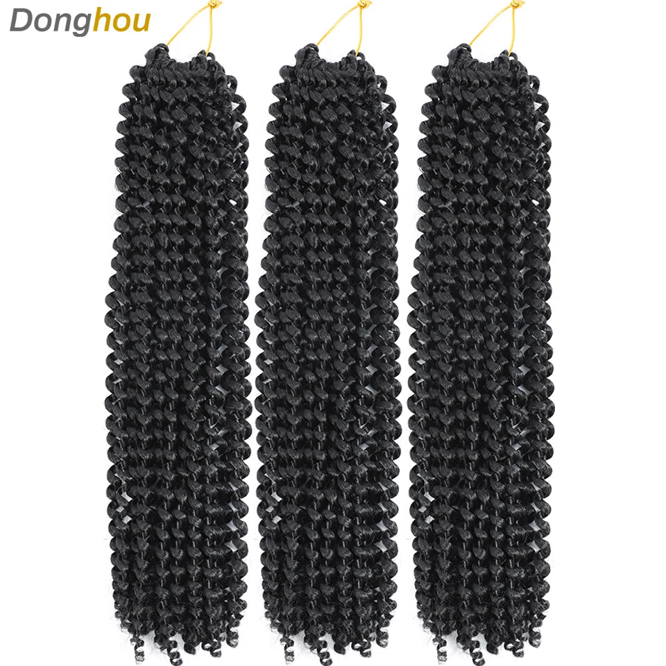 Passion Twist Hair 18 Inch Water Wave Long Curly Braiding Hair Synthetic Spring Twist Crochet Braids Extensions for Black Women