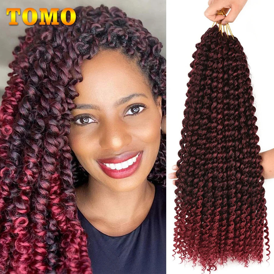 Cabelo 14 18 22 Polegada 22 Raízes ombre onda de água crochê cabelo longo boêmio trança sintética extensões de cabelo