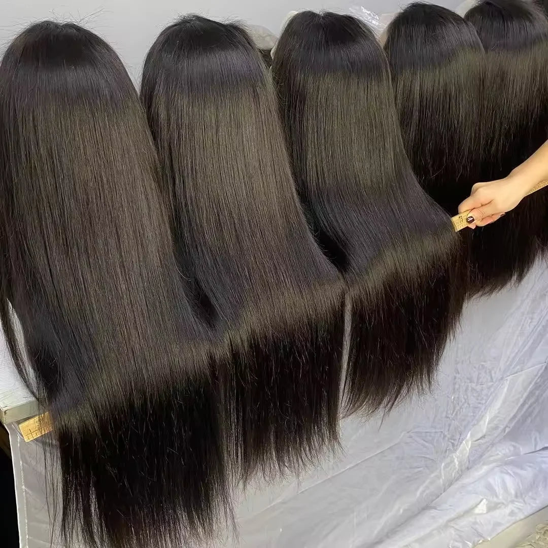 Bone Straight Raw Human Hair Wig 13x4 Transparent Lace Front Human Hair Wigs for Black Women Cuticle Aligned Natural Hair Wigs