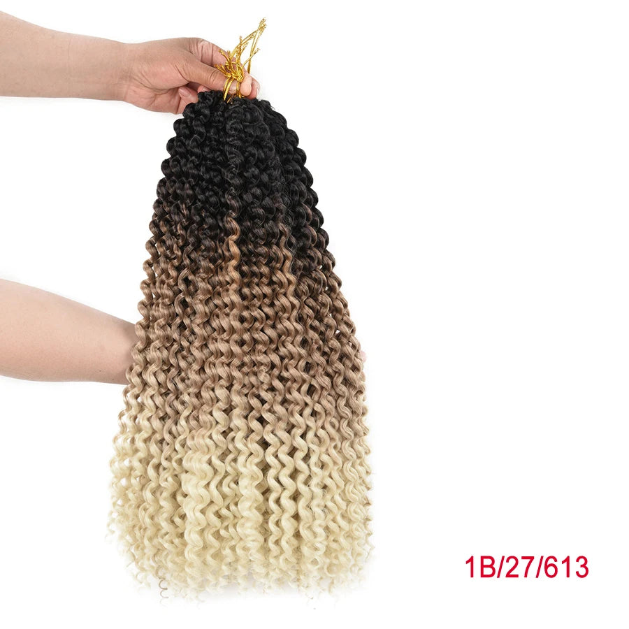 Cabelo 14 18 22 Polegada 22 Raízes ombre onda de água crochê cabelo longo boêmio trança sintética extensões de cabelo