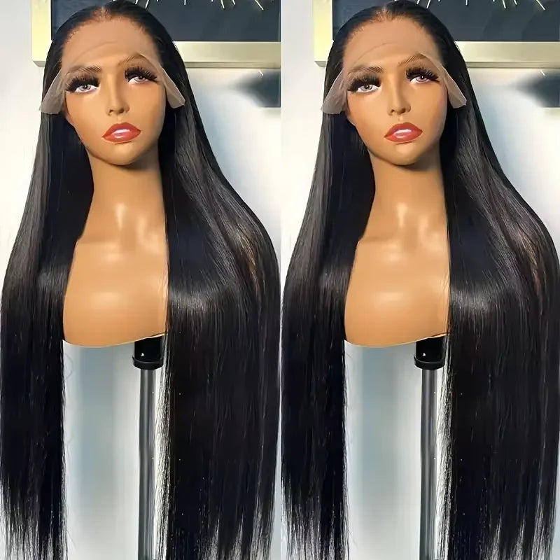 Bone Straight Raw Human Hair Wig 13x4 Transparent Lace Front Human Hair Wigs for Black Women Cuticle Aligned Natural Hair Wigs