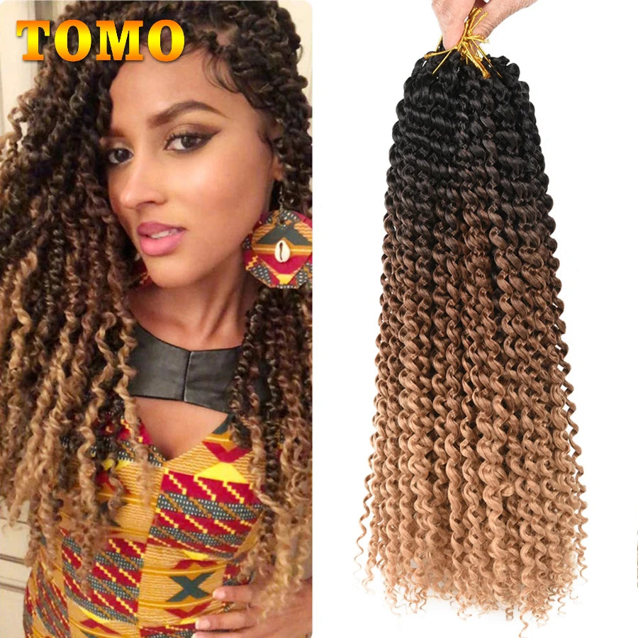 Cabelo 14 18 22 Polegada 22 Raízes ombre onda de água crochê cabelo longo boêmio trança sintética extensões de cabelo