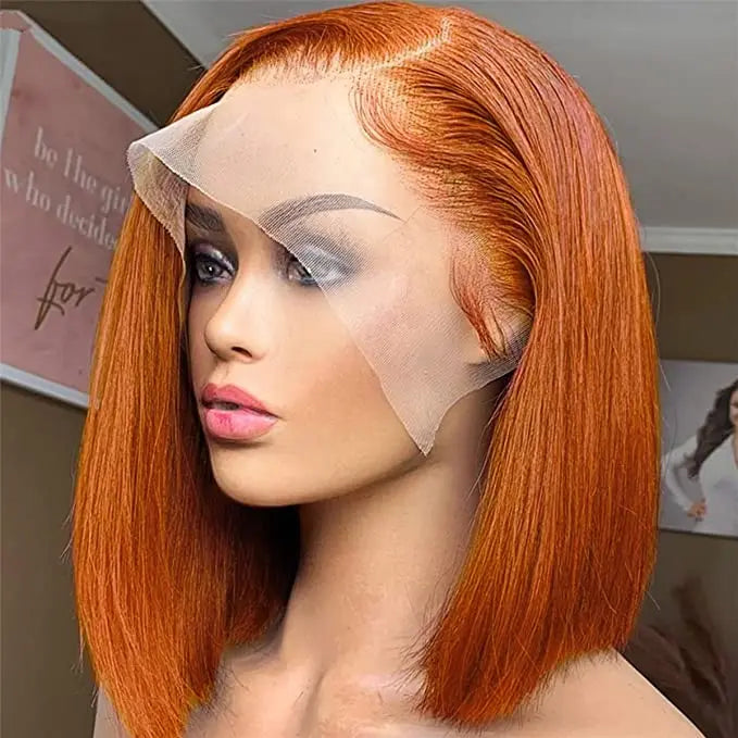 Wholesale 12A Lace Frontal Bob Wig Raw Brazilian Virgin Human Hair Short Straight Style with Transparent Lace