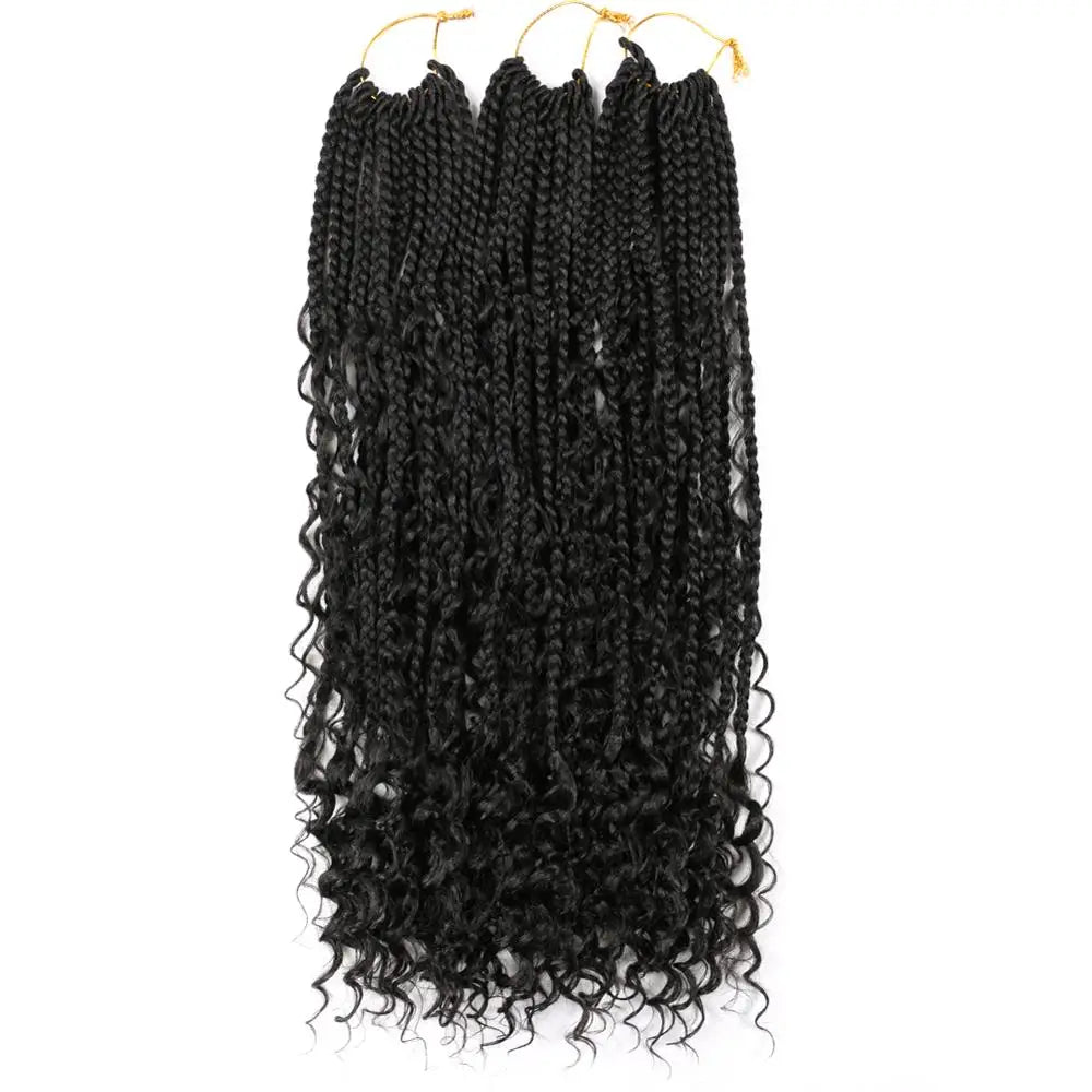Crochet Box Braids With Curly Ends Ombre Brown Box Braid Crochet Hair Extension Messy Box Braids Synthetic Hair