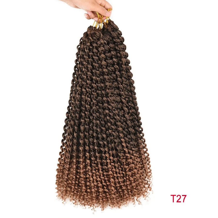 Cabelo 14 18 22 Polegada 22 Raízes ombre onda de água crochê cabelo longo boêmio trança sintética extensões de cabelo
