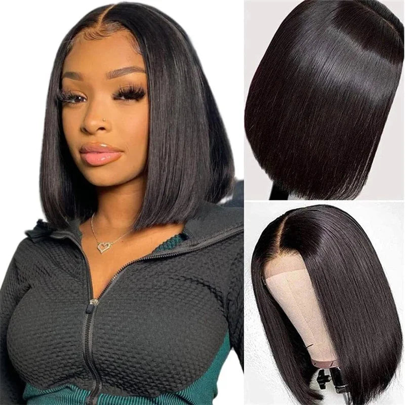 Top Quality 13x4 Short Double Drawn Vietnamese Raw Hair Lace Front Wigs Vietnam Hair Bone Straight Bob Wigs for Black Women