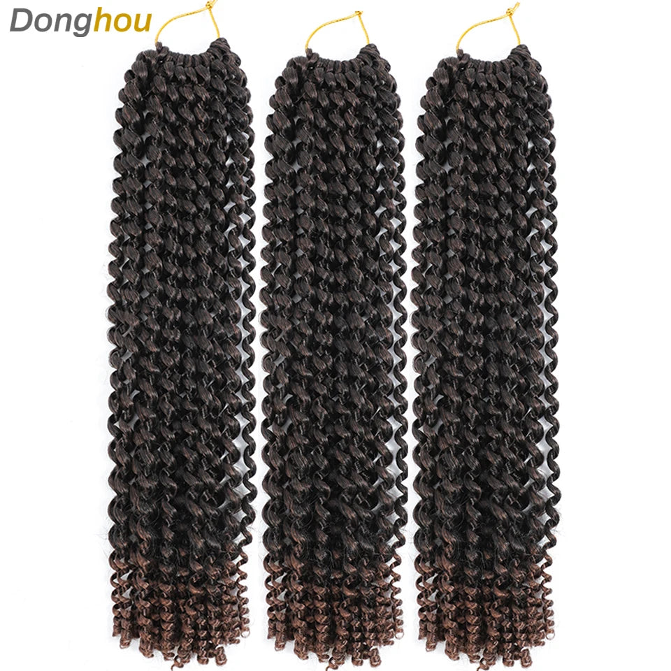 Passion Twist Hair 18 Inch Water Wave Long Curly Braiding Hair Synthetic Spring Twist Crochet Braids Extensions for Black Women