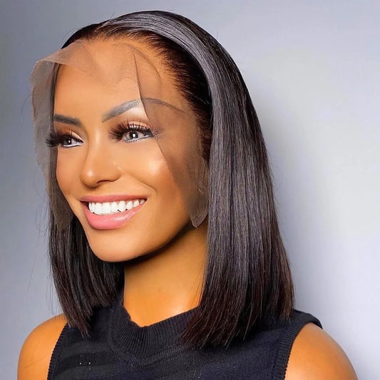 Top Quality 13x4 Short Double Drawn Vietnamese Raw Hair Lace Front Wigs Vietnam Hair Bone Straight Bob Wigs for Black Women