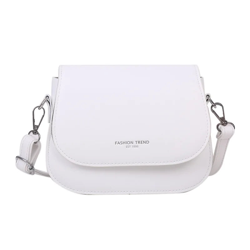 Yogodlns Trendy Saddle Shoulder Bag Women PU Leather Crossbody Bag Simple Solid Color Flap Messenger Bag Designer Handbags Pouch