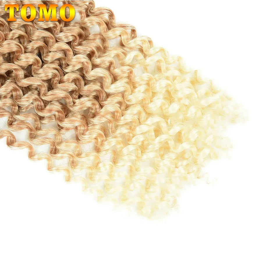 Cabelo 14 18 22 Polegada 22 Raízes ombre onda de água crochê cabelo longo boêmio trança sintética extensões de cabelo