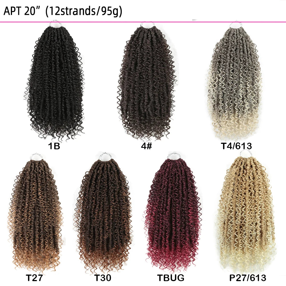 Afro Passion Twist Hair 20Inch Synthetic Wavy Boho Bomb Crochet Hair Extensions Pre-Twisted up Crochet Braids