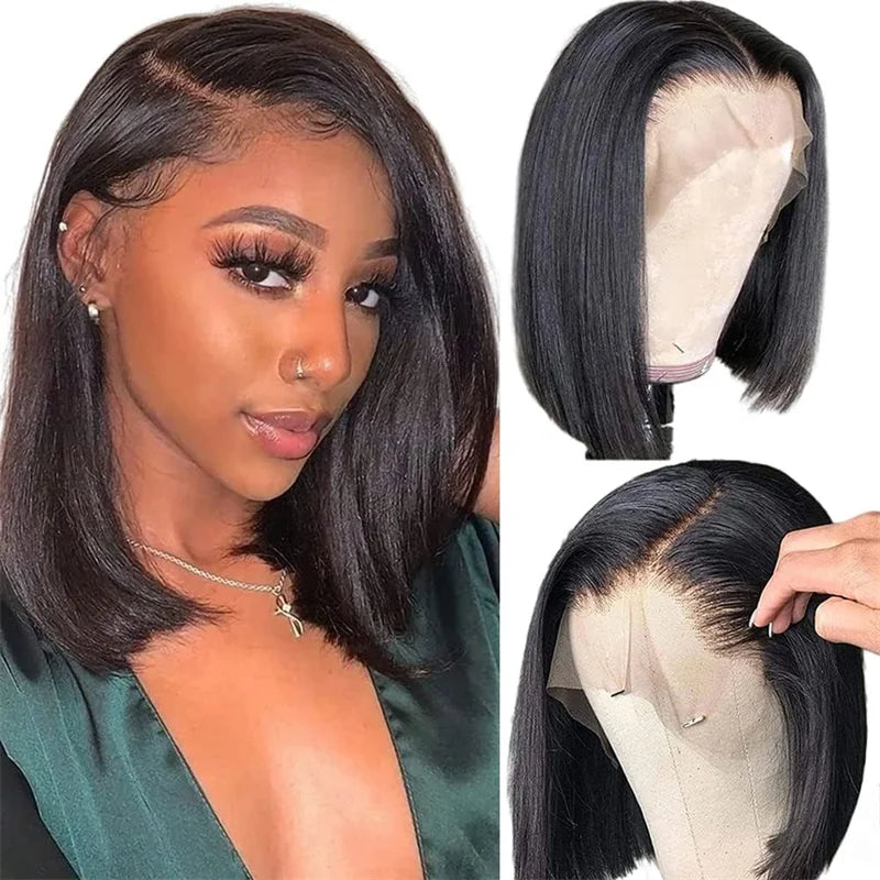 Top Quality 13x4 Short Double Drawn Vietnamese Raw Hair Lace Front Wigs Vietnam Hair Bone Straight Bob Wigs for Black Women