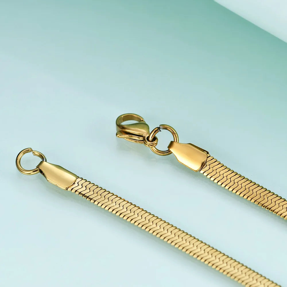 18K Gold-plated Stainless Steel Necklace Can Be Folded to Wear Collarbone Necklace Women's Jewelry