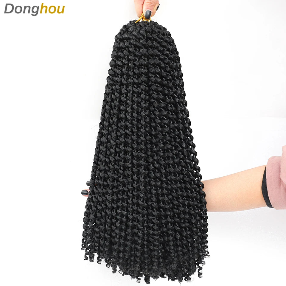 Passion Twist Hair 18 Inch Water Wave Long Curly Braiding Hair Synthetic Spring Twist Crochet Braids Extensions for Black Women