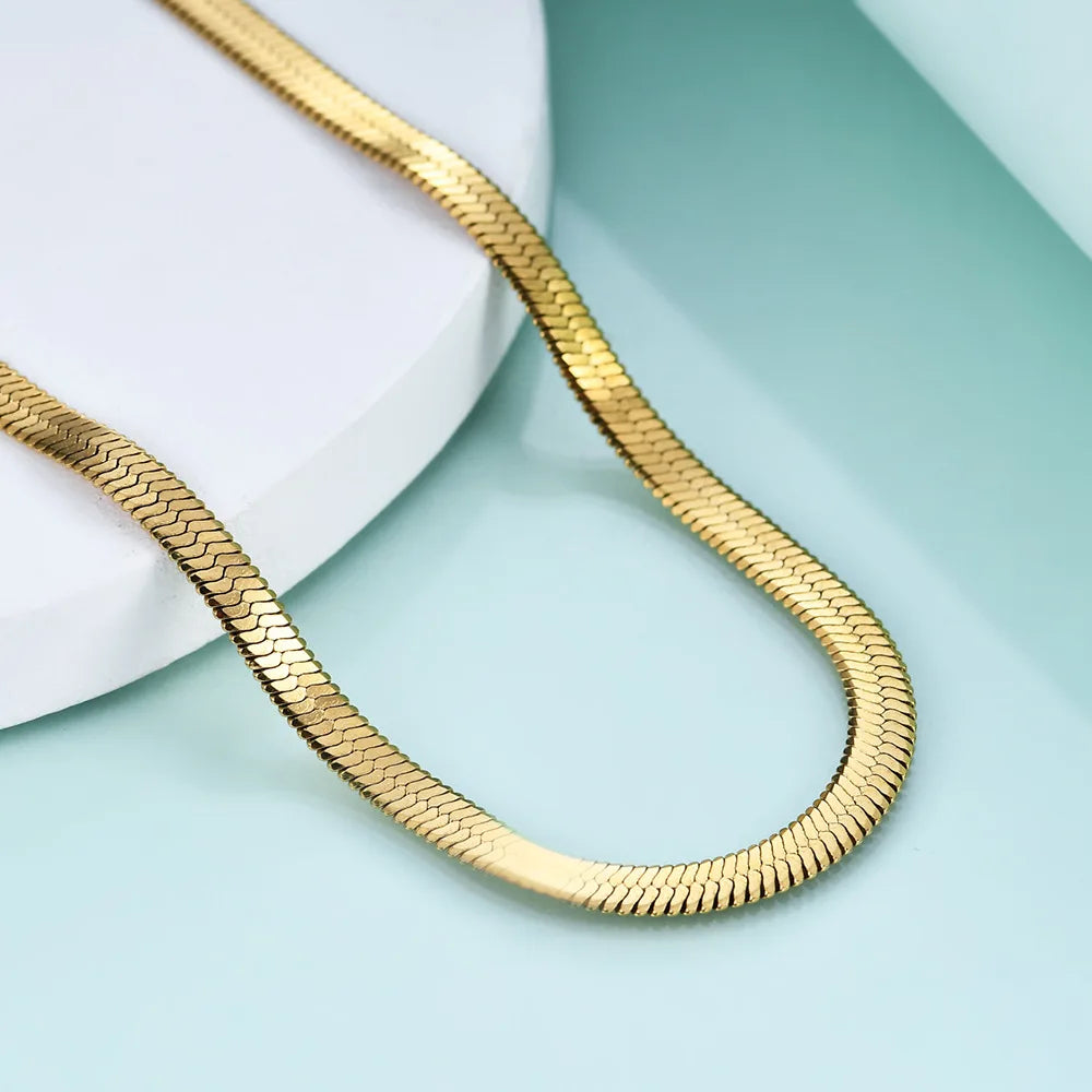 18K Gold-plated Stainless Steel Necklace Can Be Folded to Wear Collarbone Necklace Women's Jewelry