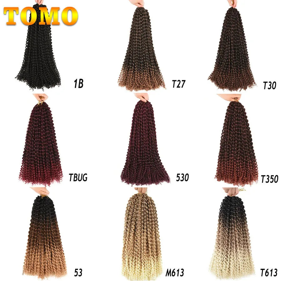 Cabelo 14 18 22 Polegada 22 Raízes ombre onda de água crochê cabelo longo boêmio trança sintética extensões de cabelo