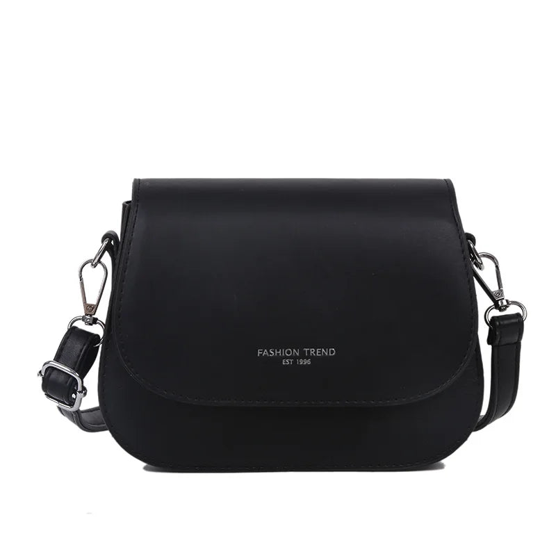 Yogodlns Trendy Saddle Shoulder Bag Women PU Leather Crossbody Bag Simple Solid Color Flap Messenger Bag Designer Handbags Pouch