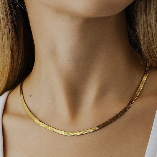 18K Gold-plated Stainless Steel Necklace Can Be Folded to Wear Collarbone Necklace Women's Jewelry