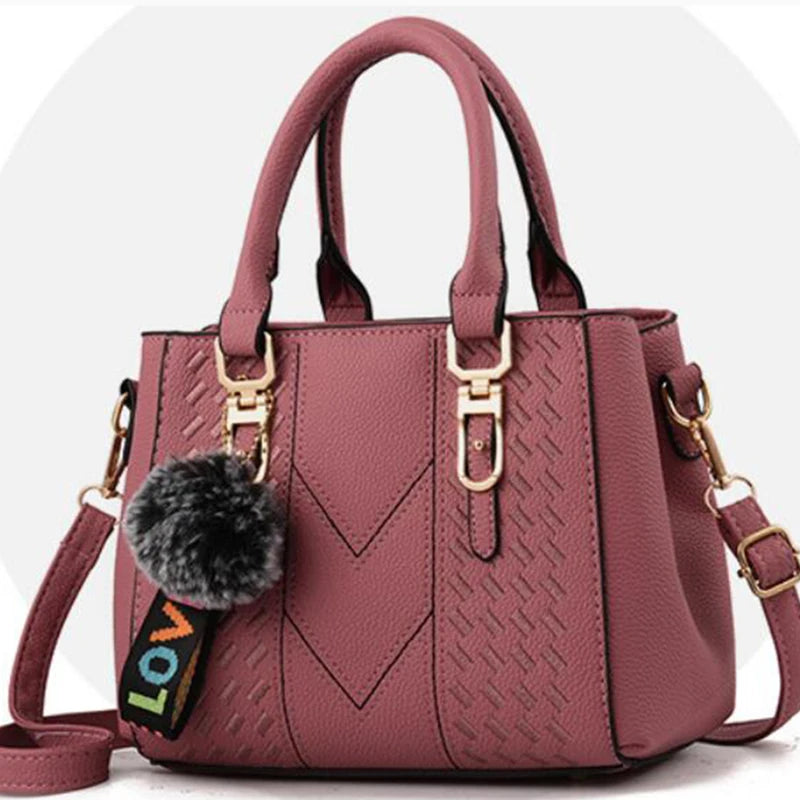 Yogodlns brand high quality thread hairball strap ladies totes shopping work flap women messenger shoulder crossbody handbag