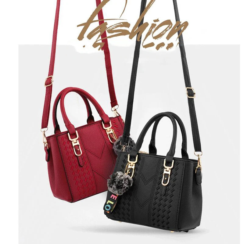 Yogodlns brand high quality thread hairball strap ladies totes shopping work flap women messenger shoulder crossbody handbag