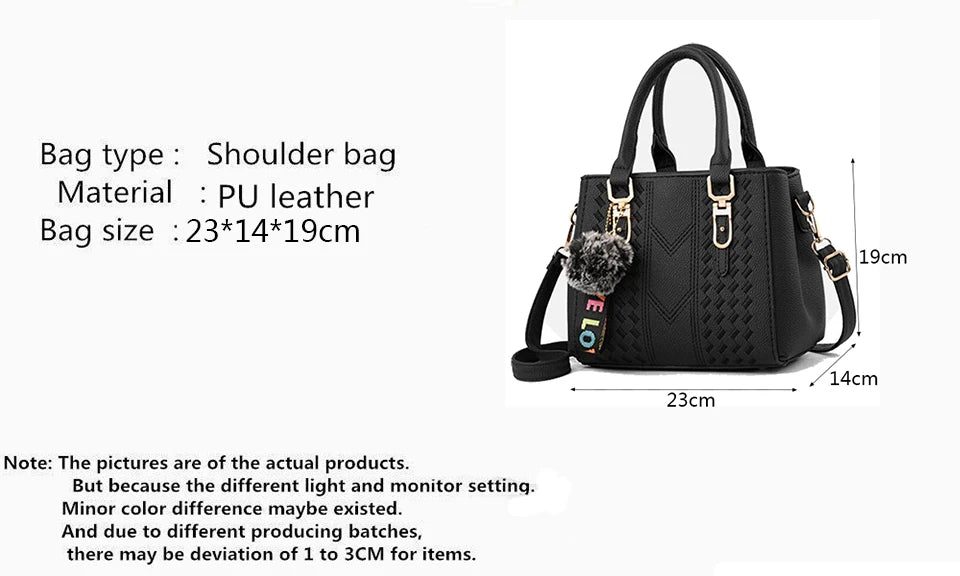 Yogodlns brand high quality thread hairball strap ladies totes shopping work flap women messenger shoulder crossbody handbag