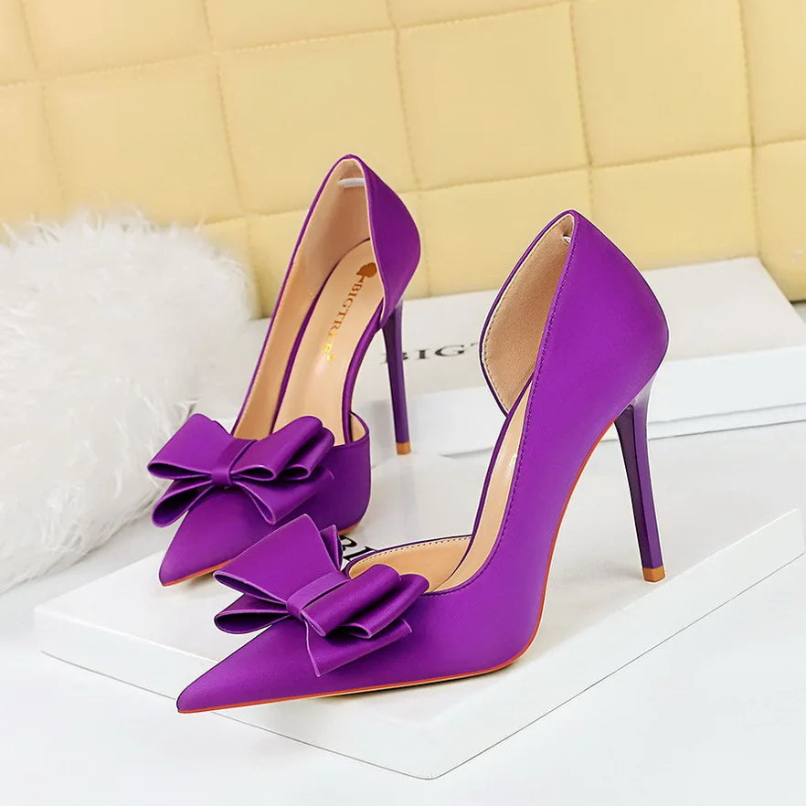 Silk Fabric New Trendy 10CM Metal Ankle Lace up Strappy Sandal Royal Blue Heels for Women 2025