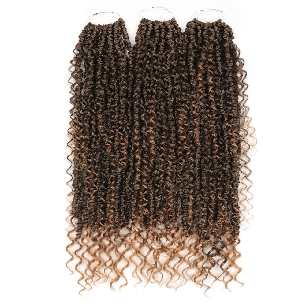 Afro Passion Twist Hair 20Inch Synthetic Wavy Boho Bomb Crochet Hair Extensions Pre-Twisted up Crochet Braids
